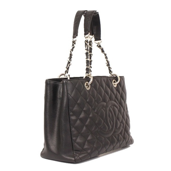 Chanel Chain Tote Bag GST Caviar Skin Shoulder Bag Black - Picture 1 of 2